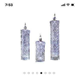 Icy Craft Set of Clear Acrylic Candles (17) Total Holiday Dazzling Decor